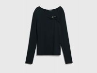 Лонгслив с асимметричным вырезом, Черный