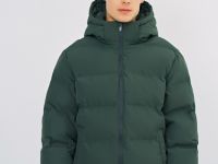 Утеплённая куртка с капюшоном и бесшовной стёжкой, Зеленый