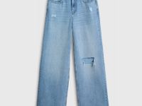 Прямые свободные джинсы, Голубой