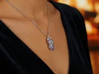 Подвеска из серебра с рубинами, сапфирами и фианитами э0681пд10250366