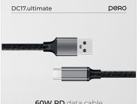 Кабель Pero DC-17 USB to USB-C 1m Black