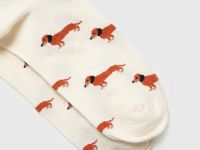 Носки с жаккардовым рисунком, Бежевый