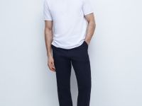 Брюки-чиносы из сатина, Синий