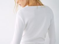 Пижамный лонгслив в рубчик, Белый