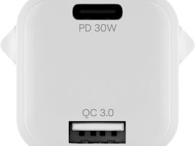 Зарядное устройство uBear Pulse Dual USB/USB-C 30 Вт Белое