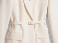 Однобортный жакет из поливискозы, Бежевый