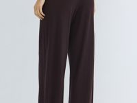 Широкие вязаные брюки, Коричневый