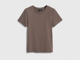Базовая футболка из хлопка, Коричневый