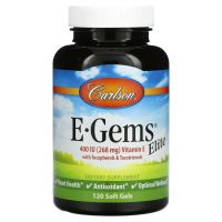 Carlson Labs, E-Gems Elite, витамин E, 268 мг (400 МЕ), 120 мягких таблеток