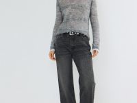 Двуслойный джемпер из мохера и шерсти, Серый