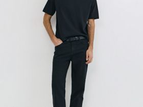 Джинсы Straight с накатом, Черный