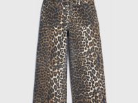 Широкие джинсы с леопардовым принтом для девочек, Мультицвет