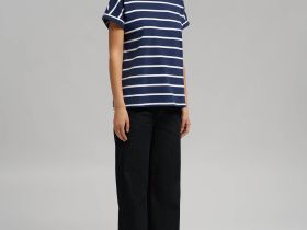 Свободная футболка в полоску из хлопкового джерси
