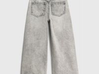 Джинсы Wide leg с металлическим декором для девочек, Серый