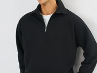 Толстовка с воротником-стойкой на молнии, Черный