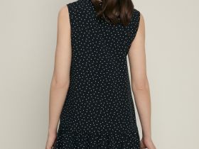 Сарафан силуэта трапеция с принтом в горошек