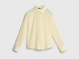 Полупрозрачная рубашка из хлопка и рами, Желтый