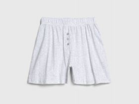 Пижамные шорты из ажурного трикотажа, Серый