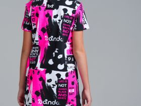 Комплект трикотажный для девочек: платье, юбка