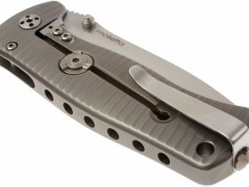 Нож складной LionSteel SR2 G (GREY) Mini, сталь Uddeholm Sleipner® Satin, рукоять титан по технологии Solid®, серый