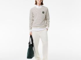 Хлопковый свитер Lacoste с круглым вырезом