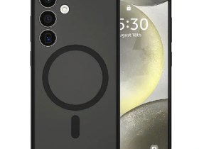 Чехол-накладка Wiwu MagSafe для Samsung Galaxy S24+ пластиковый прозрачно-черный (черная рамка)