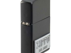Зажигалка ZIPPO License Plate с покрытием Black Matte, латунь/сталь, черная, 38x13x57 мм
