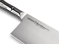 Топорик кухонный для рубки мяса Samura Bamboo - SBA-0040, сталь AUS-8, рукоять сталь, 180 мм