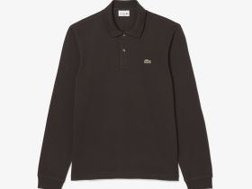 Мужское поло Lacoste L.12.21 классического кроя с длинным рукавом