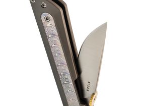 Складной нож Kizer Quoll, сталь S45VN, рукоять Titanium&Rainbow Damascus