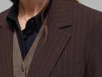 Однобортный жакет в полоску