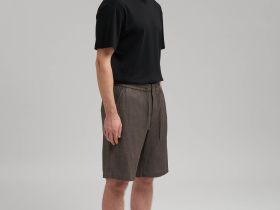 Шорты прямого кроя со льном