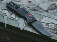 Полуавтоматический складной нож SOG Trident Mk3 Black-Red, сталь D2, рукоять GRN
