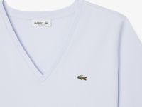 Женская футболка Lacoste свободного кроя из мягкого хлопка с V-образным вырезом