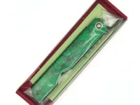 Складной нож Nagao Higonokami Hisui (Jade), сталь Aogami Kurouchi, рукоять металл, Green
