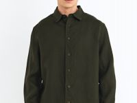Рубашка изо льна, Зеленый