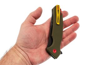 Складной нож Mr.Blade Hellcat Mandalorian blackwash, сталь VG-10, рукоять Olive G10