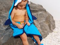 Полотенце детское текстильное с капюшоном для мальчиков