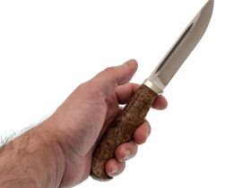 Нож Финка Дол, сталь, N690, рукоять карельская береза