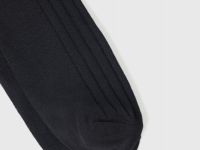 Носки колор-блок в крупный рубчик, Черный