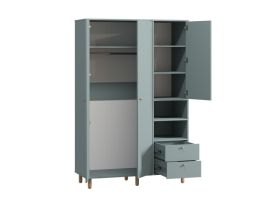 Распашной шкаф Дикинс 3-124x190 Серо-зеленый