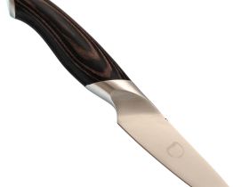 Нож кухонный для овощей Okroshka Truffle 9.5 см, сталь 9cr18mov, рукоять Pakka Wood