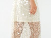 Юбка миди с пайетками, Желтый
