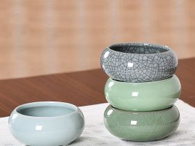 Чаша для полоскания кистей малая цвет: бледно-зеленый (Гэяо-узор трещинами)