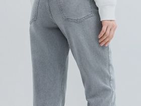 Джинсы Mom с высокой посадкой, Серый