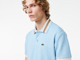 Мужское поло Lacoste классического кроя с монограммой