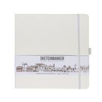 Блокнот для зарисовок Sketchmarker 20*20 cм 80 л 140 г, твердая обложка Белый