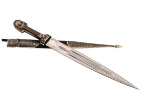 Сувенирный кинжал кавказских казачьих войск образца 1904 года, накладка орех