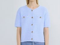 Кардиган с коротким рукавом, Голубой