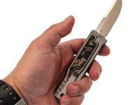 Складной нож Reate EXO-M, сталь Elmax, рукоять черно-зеленая микарта